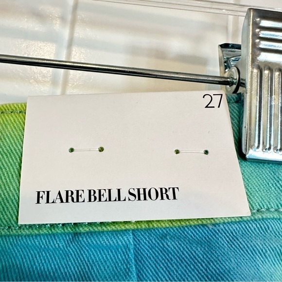 NWT WeWoreWhat flare bell short stretch twill denim tie dye women 27 - Picture 8 of 14
